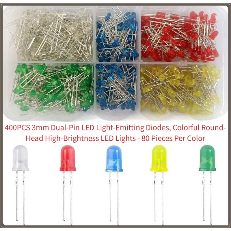 R/Diy Electronics - 400PCS 3mm Dual-Pin LED Diodes |
