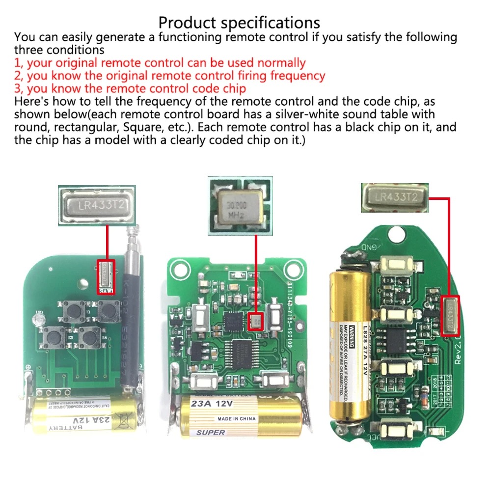 433Mhz RF Remote Control On Of - Diy Electronics Button 评论和价格