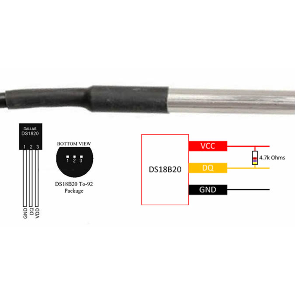 1PCS Waterproof DS18B20 thread - Ds18B20 Temperature Sensor 评论和价格