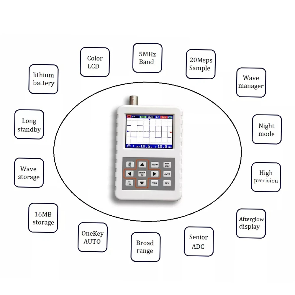 USB Handheld Mini Portable 5M  - Oscilloscope Dso Mini 评论和价格